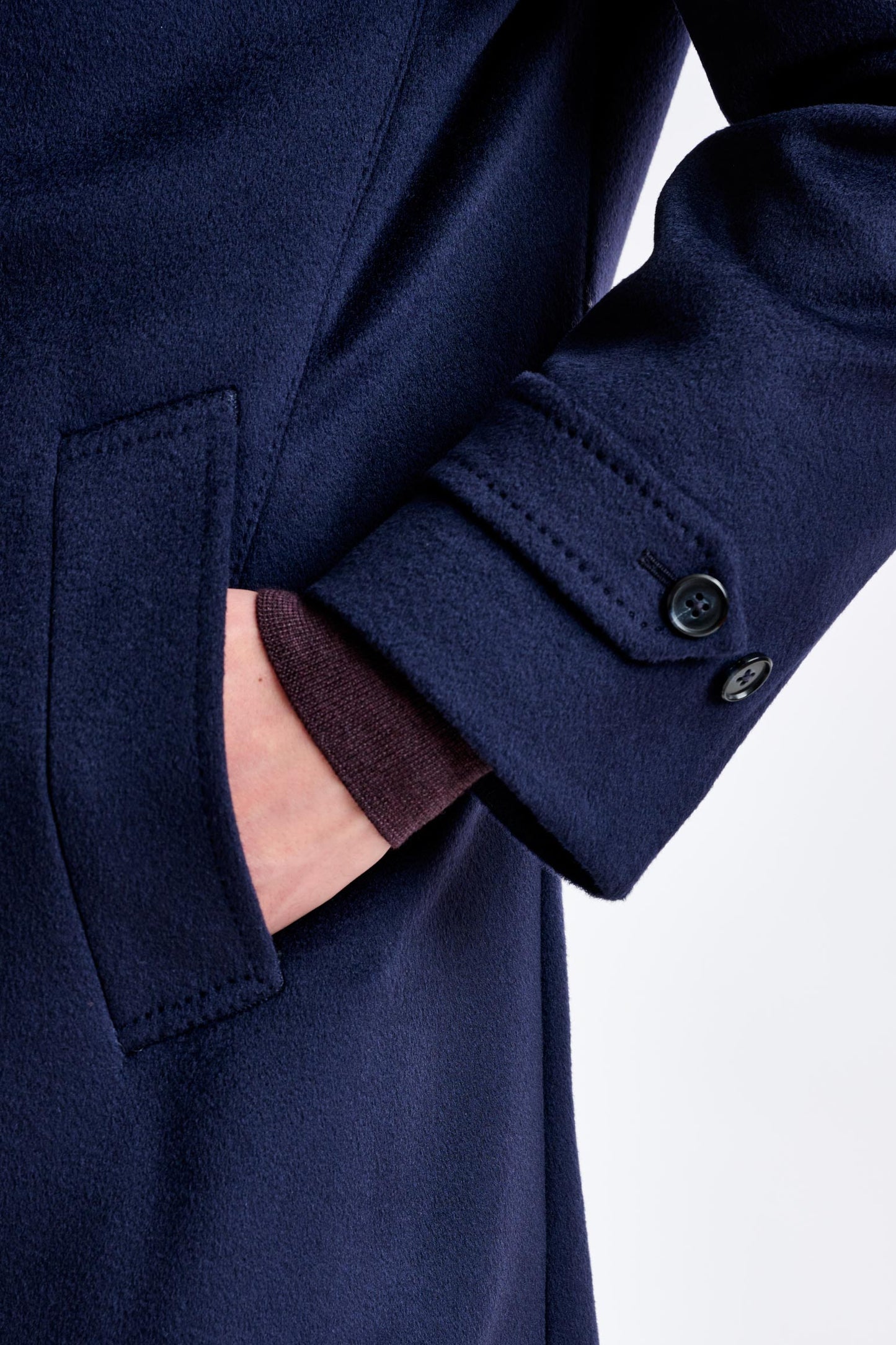 Navy Wool Leeds Coat Zeus - View 4