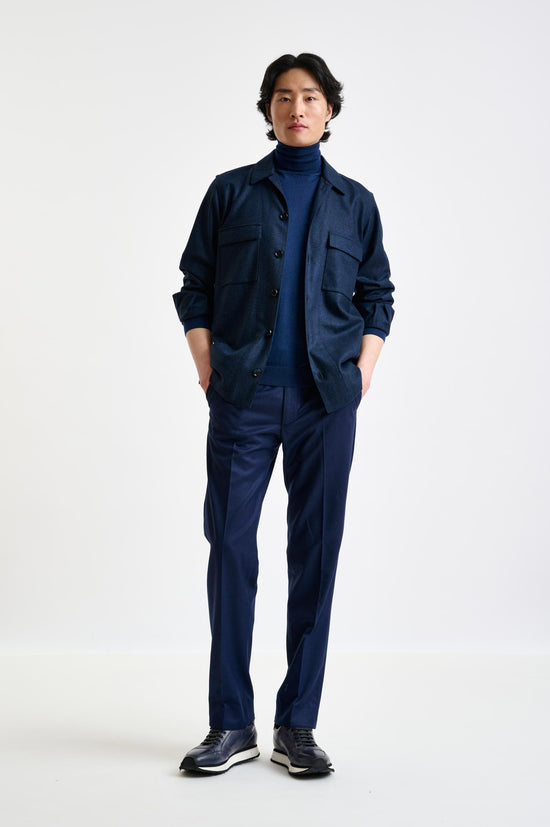 Navy Wool Shirt Jacket Zeus - View 6