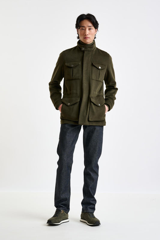 Green Wool Dartmoor Field Jacket Zeus - View 1