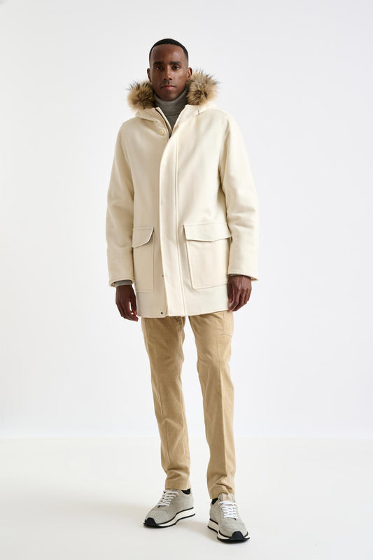 Beige Wool Bedford Parka Zeus - View 2