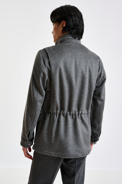 Grey 100% Cashmere Dartmoor Field Jacket Zeus - View 5