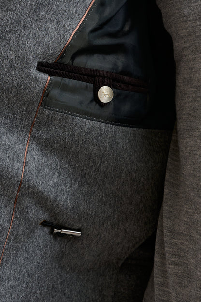 Grey 100% Technical Wool Flannel Bedford Parka - View 6