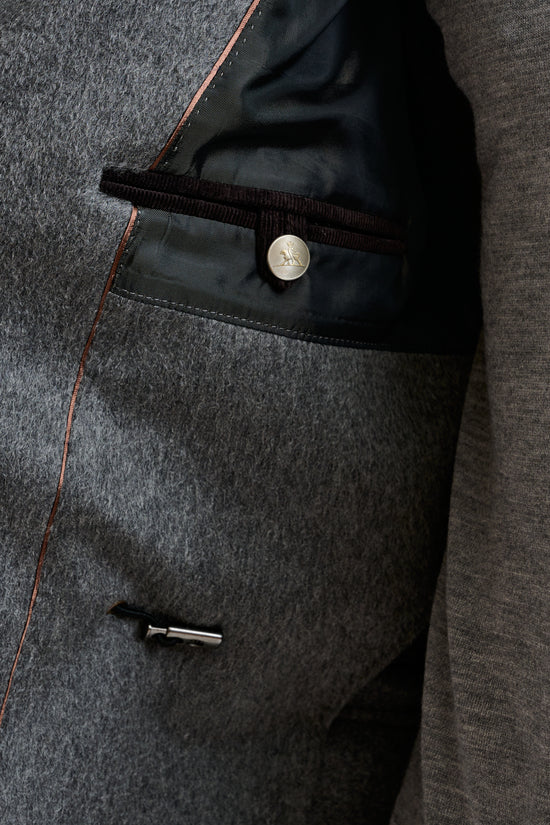 Grey 100% Technical Wool Flannel Bedford Parka - View 6