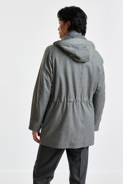 Grey Wool & Cashmere Leeds Coat Zeus - View 7