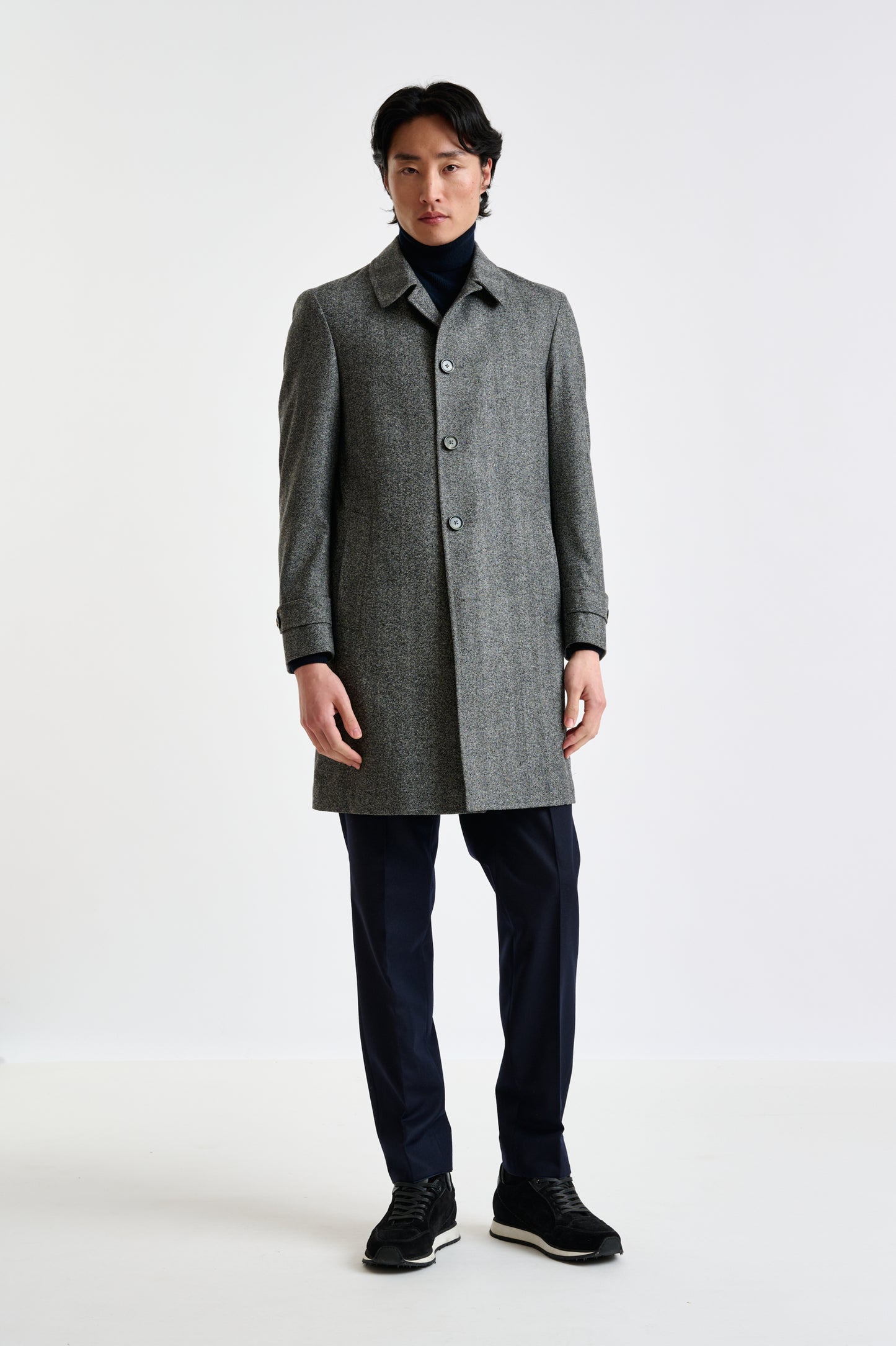 Grey Wool & Cashmere Leeds Coat Zeus