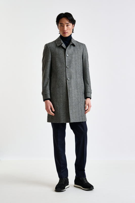 Grey Wool & Cashmere Leeds Coat Zeus - View 1