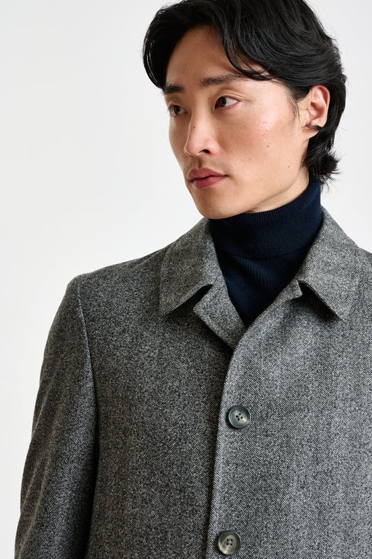 Grey Wool & Cashmere Leeds Coat Zeus - View 3