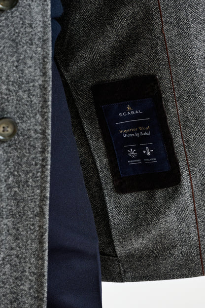 Grey Wool & Cashmere Leeds Coat Zeus - View 5