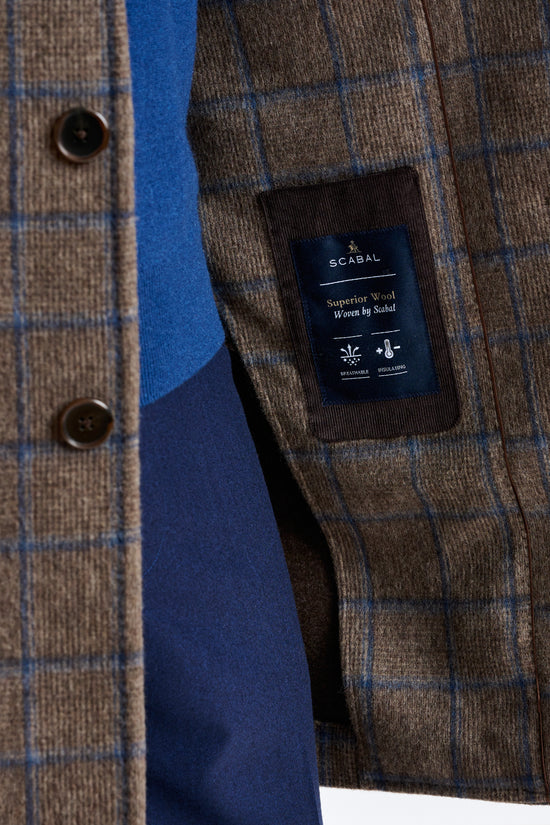 Check Brown Wool Leeds Coat - View 5