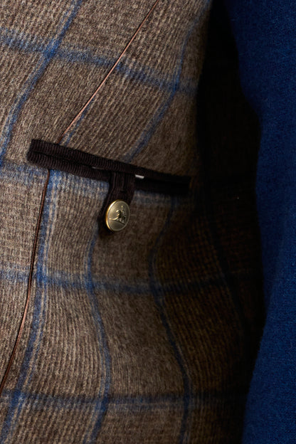 Check Brown Wool Leeds Coat - View 6