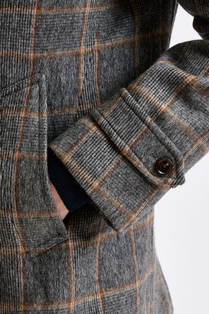 Check Grey Wool Nelson Peacoat - View 4