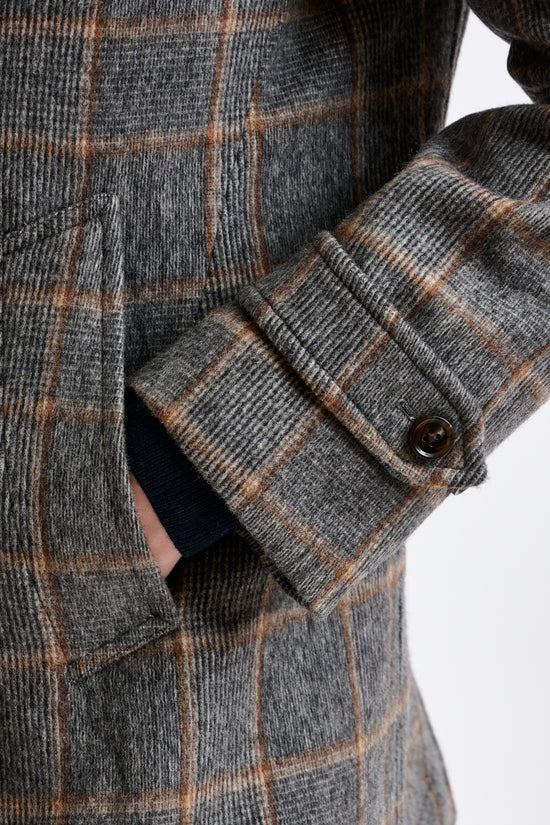 Check Grey Wool Nelson Peacoat - View 4