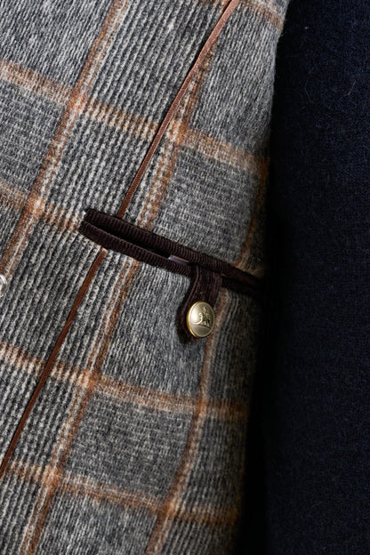 Check Grey Wool Nelson Peacoat - View 5