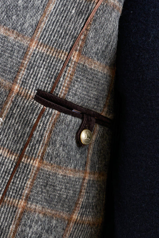 Check Grey Wool Nelson Peacoat - View 5