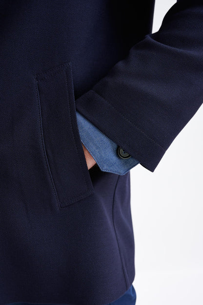 Dark Blue Wool Connect Troy Jacket - View Four