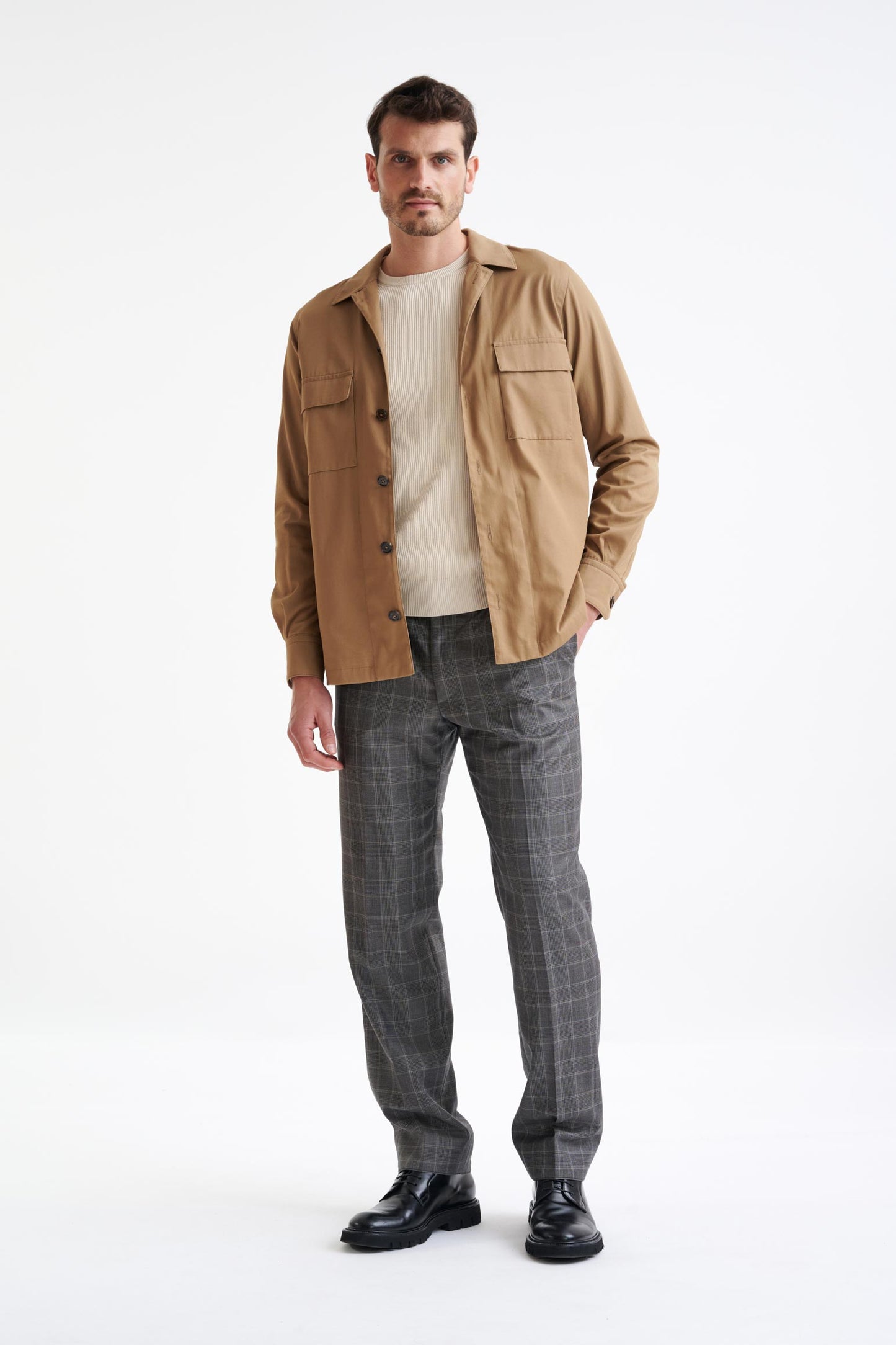 Beige Plymouth Shirt Jacket Cashmere Cotton