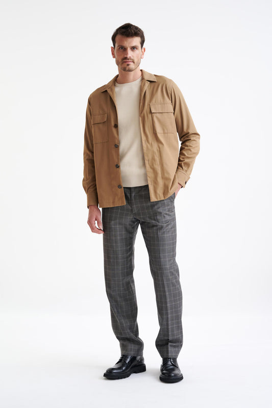 Beige Plymouth Shirt Jacket Cashmere Cotton - View Two