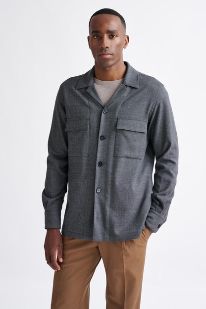 Grey Wool Plymouth Shirt Jacket Connect - View One