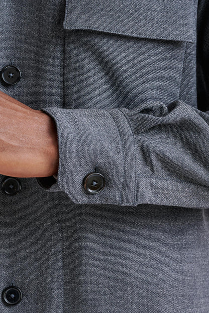 Grey Wool Plymouth Shirt Jacket Connect - View Three