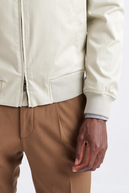 Beige Cashmere Cotton Warwick Bomber Jacket - Image 4