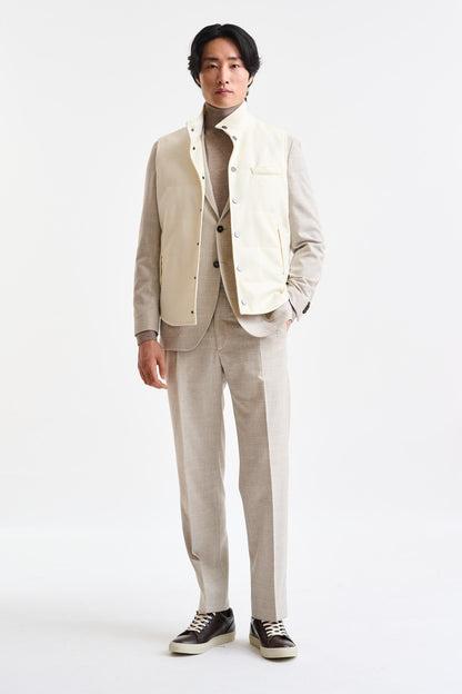 Light Beige Wool Keswick Waistcoat Flannel & Saxony - Image 2