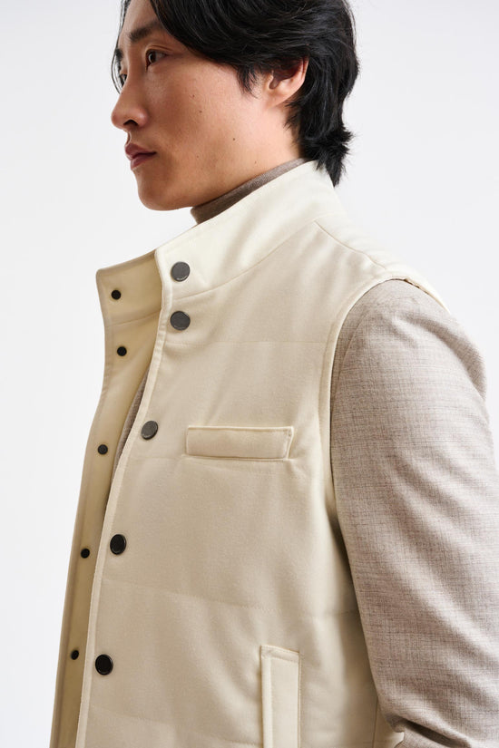 Light Beige Wool Keswick Waistcoat Flannel & Saxony - Image 3