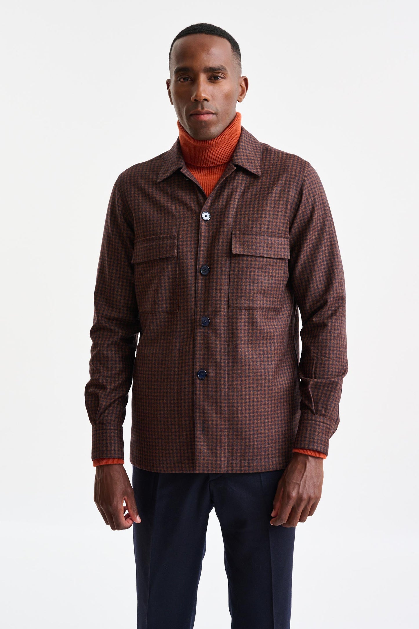 Medium Brown Wool Plymouth Shirt Jacket Trend - Image 1