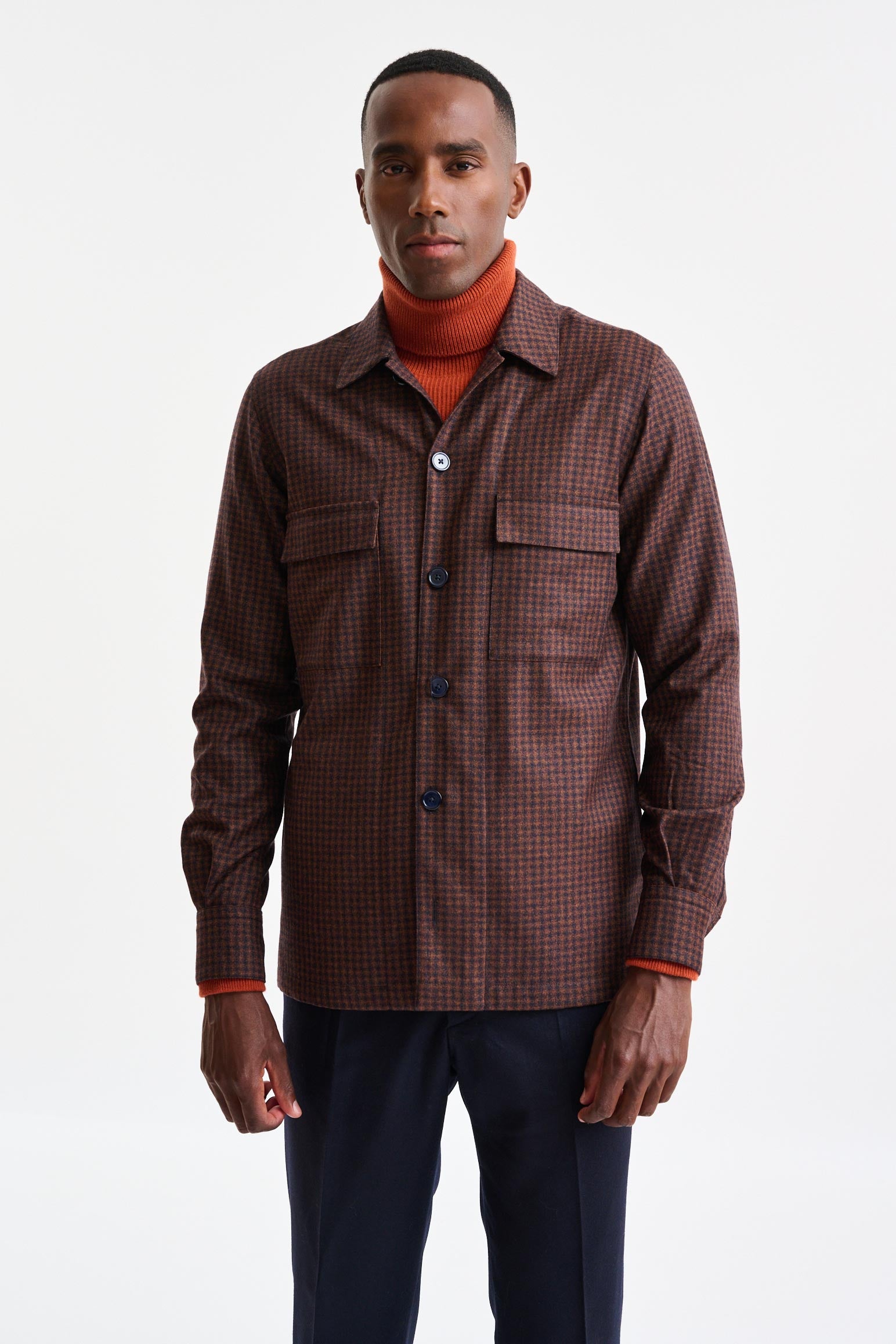 Medium Brown Wool Plymouth Shirt Jacket Trend - Image 1
