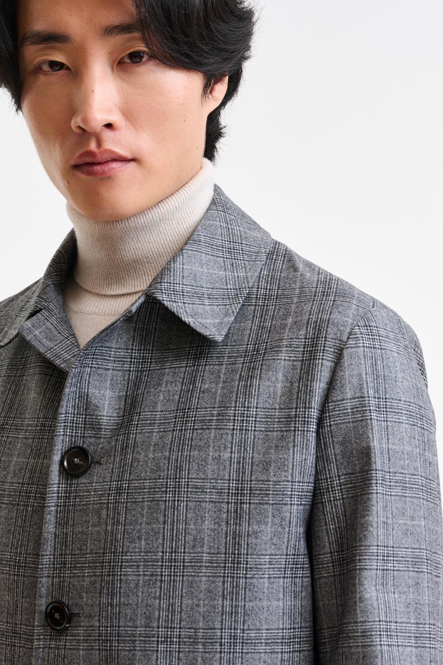 Check Grey Wool Troy Tech Jacket Hybrid - Image 4