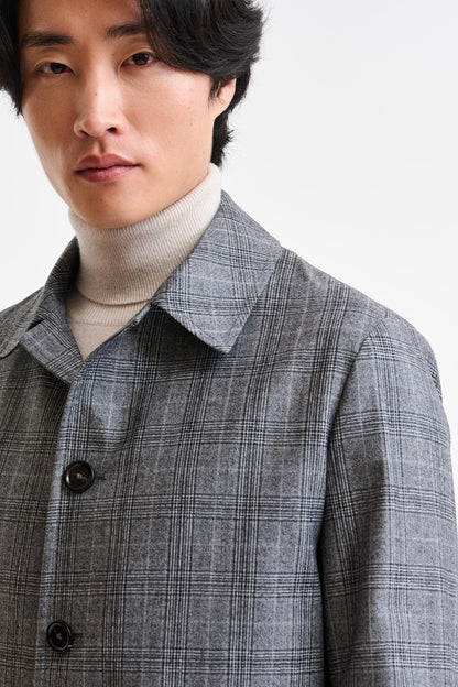 Check Grey Wool Troy Tech Jacket Hybrid - Image 4