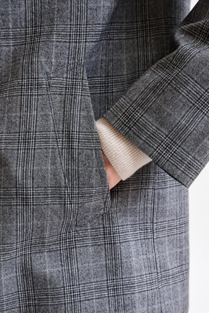 Check Grey Wool Troy Tech Jacket Hybrid - Image 6