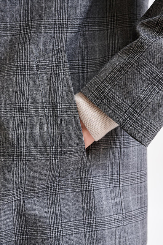 Check Grey Wool Troy Tech Jacket Hybrid - Image 6