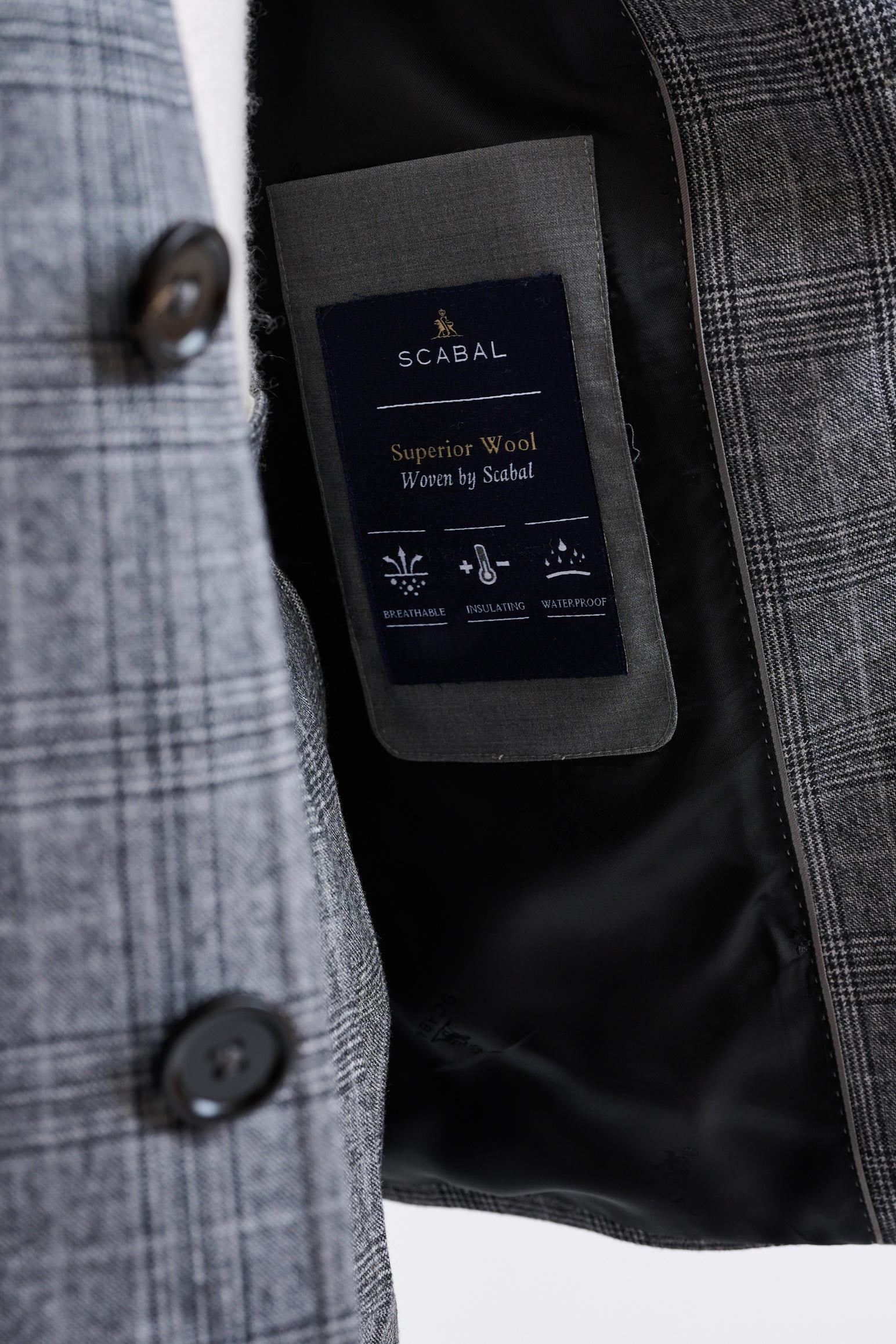 Check Grey Wool Troy Tech Jacket Hybrid - Image 7