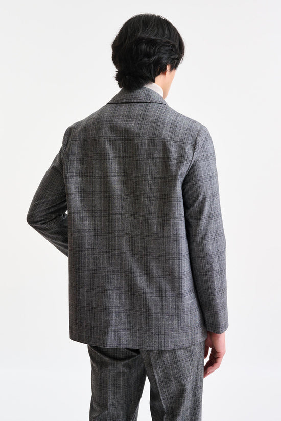 Check Grey Wool Troy Tech Jacket Hybrid - Image 8