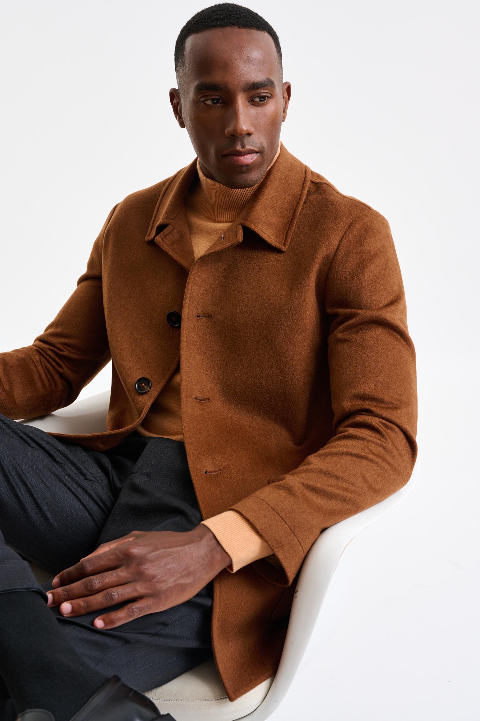 Medium Brown 100% Cashmere Troy Overcoat St. Moritz - Image 6