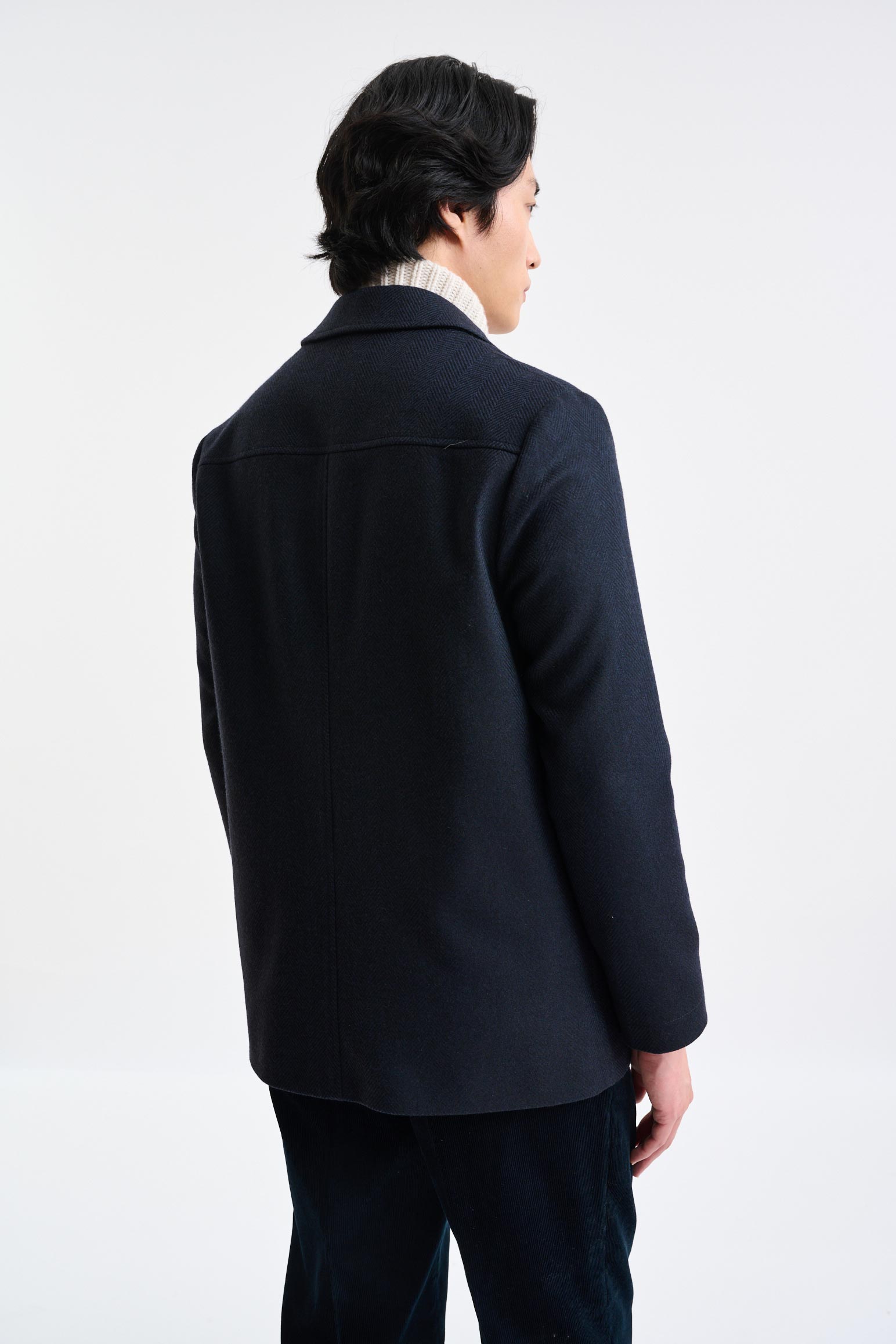 Dark Blue 100% Wool Troy Jacket Zeus – Scabal