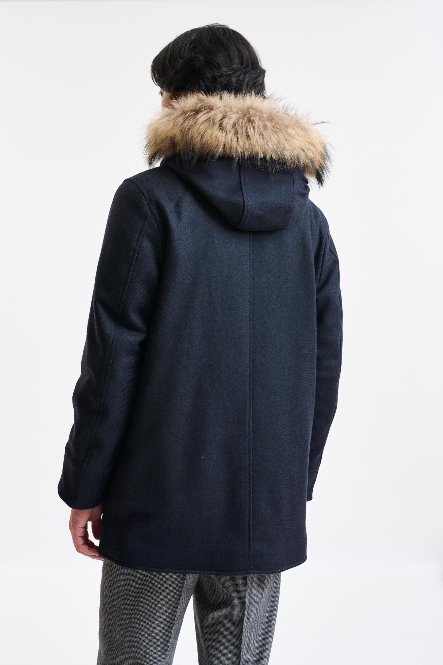 Dark Blue Wool Bedford Overcoat Zeus - Image 6