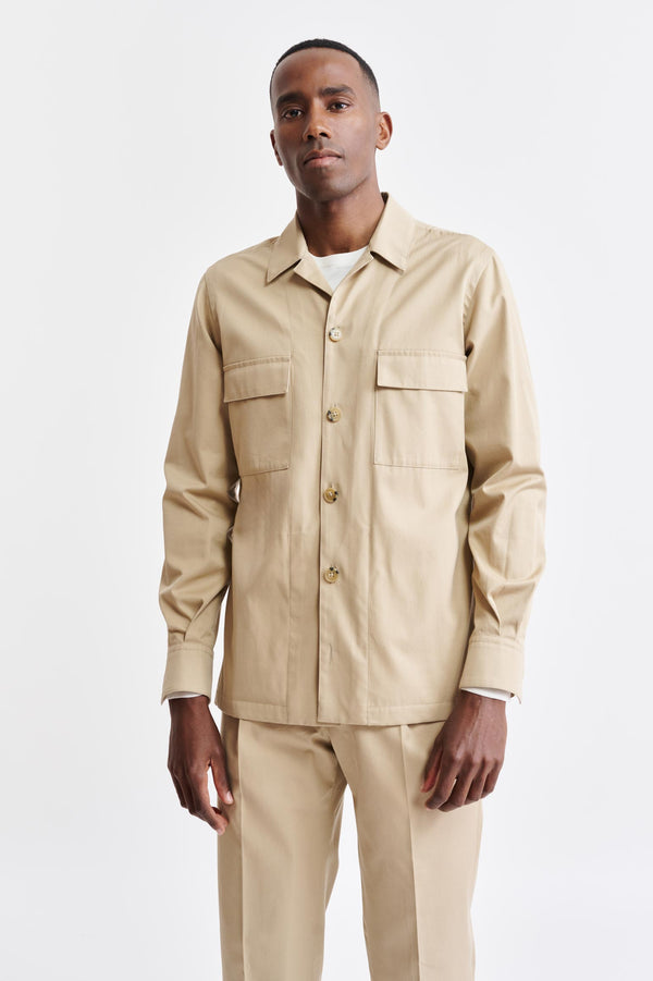 Hellbraune Plymouth-Überhemd aus Baumwolle Cashmere Cotton