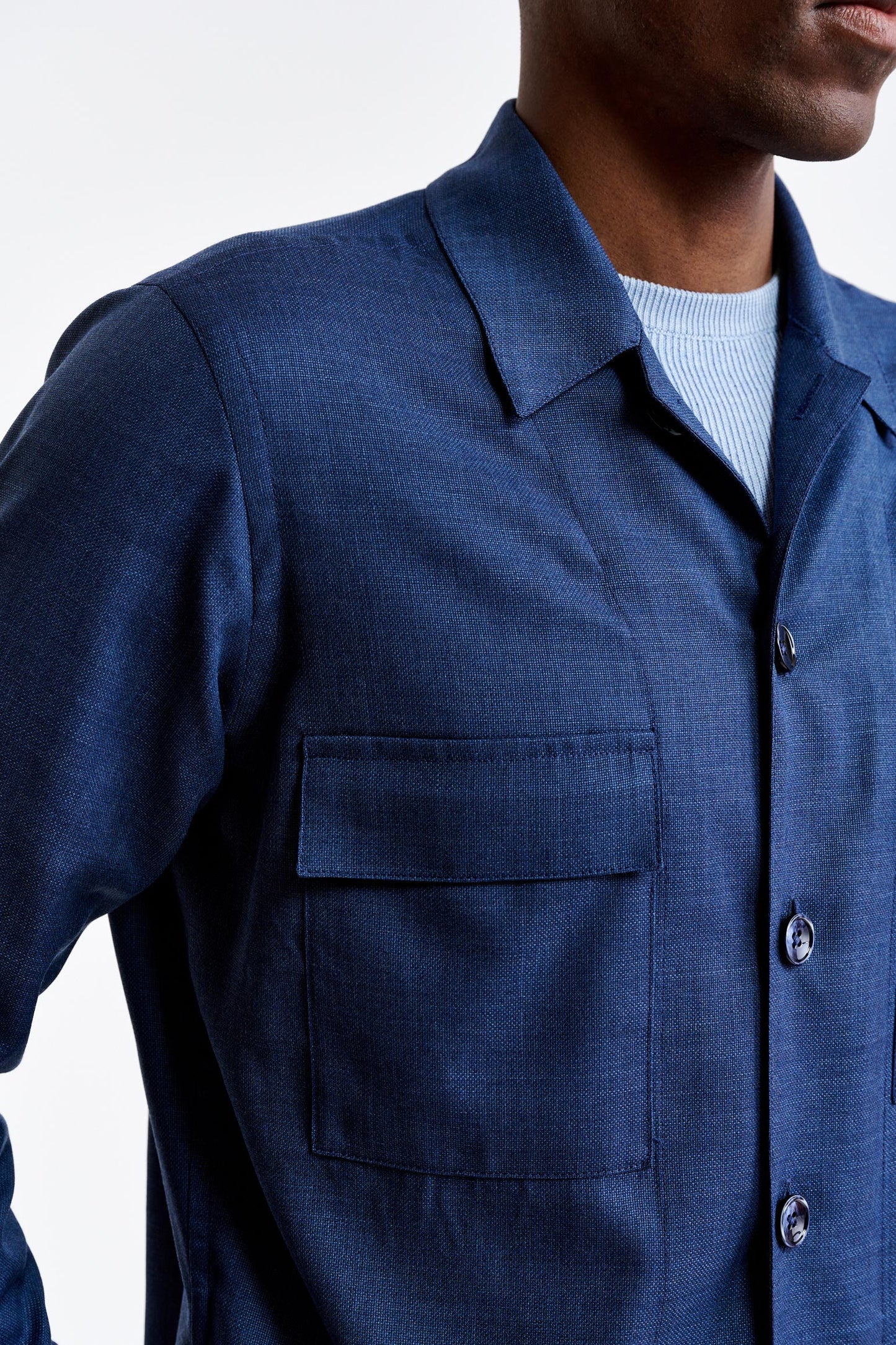 Chaqueta Azul Medio 100% Lana Plymouth Image