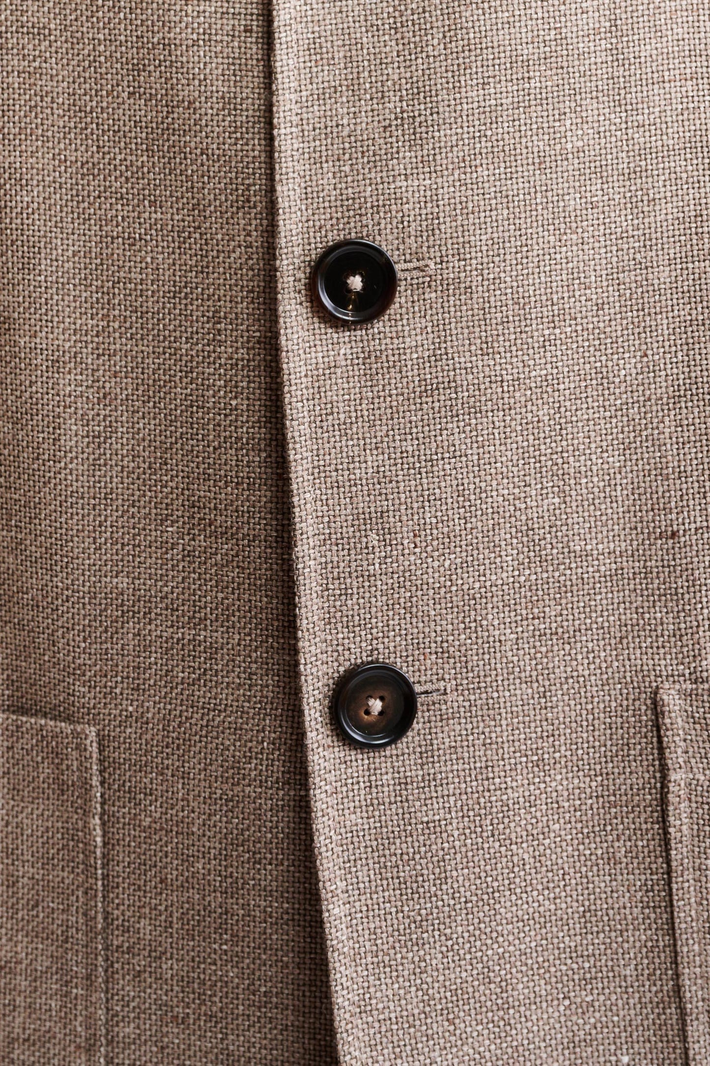 Mittelbraune Troy-Jacke aus Wolle und Leinen Jazz