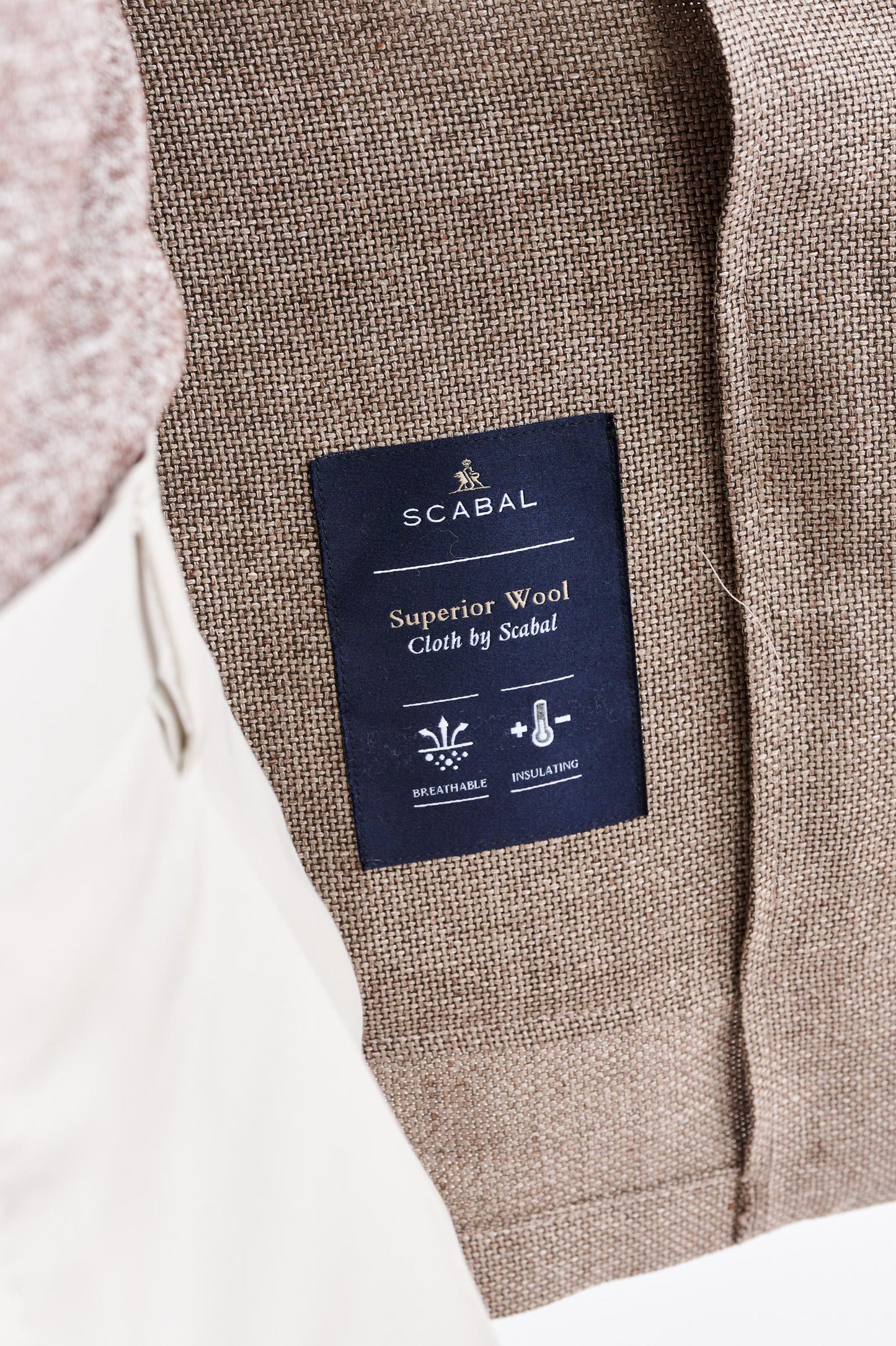 Mittelbraune Troy-Jacke aus Wolle und Leinen Jazz