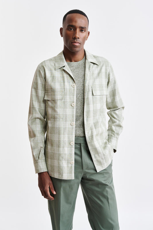 Light Green Wool & Cotton Plymouth Shirt Jacket Riviera Trend Image 1