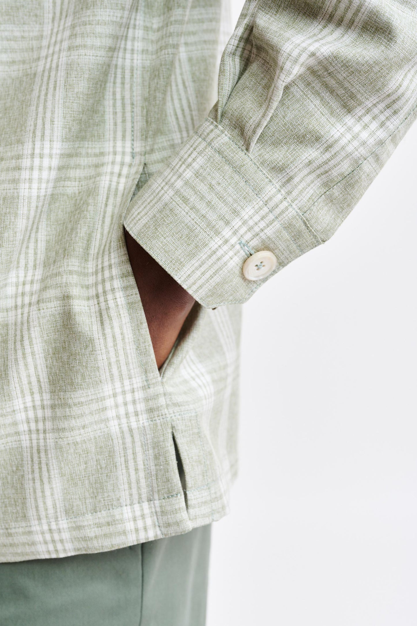 Hellgrüne Plymouth-Hemdjacke aus Wolle und Baumwolle Riviera Trend