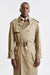 Medium Brown Cotton Marlow Trench Coat Cashmere Cotton