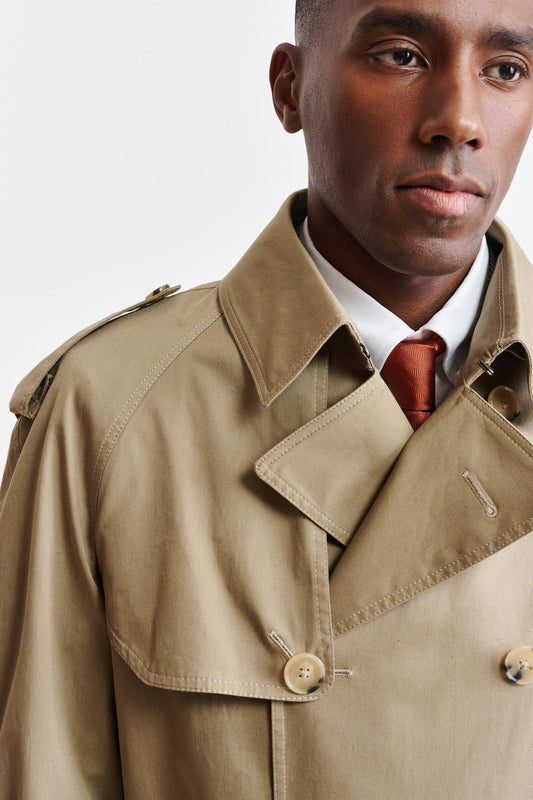 Medium Brown Cotton Marlow Trench Coat Cashmere Cotton Image 3