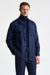 Dunkelblaues Plymouth-Overshirt aus 100 % Wolle (Super 100's), Flanell & Saxony