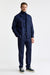 Dunkelblaues Plymouth-Overshirt aus 100 % Wolle (Super 100's), Flanell & Saxony