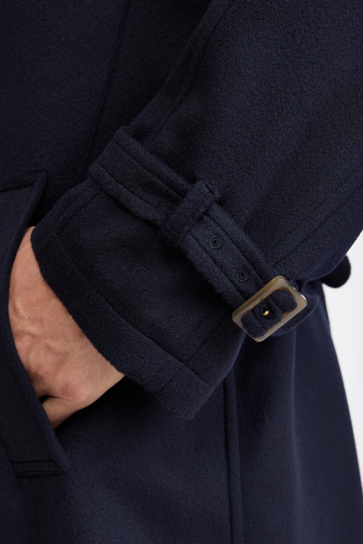 Dunkelblauer Trenchcoat aus 100 % Wolle „Marlow Zeus“