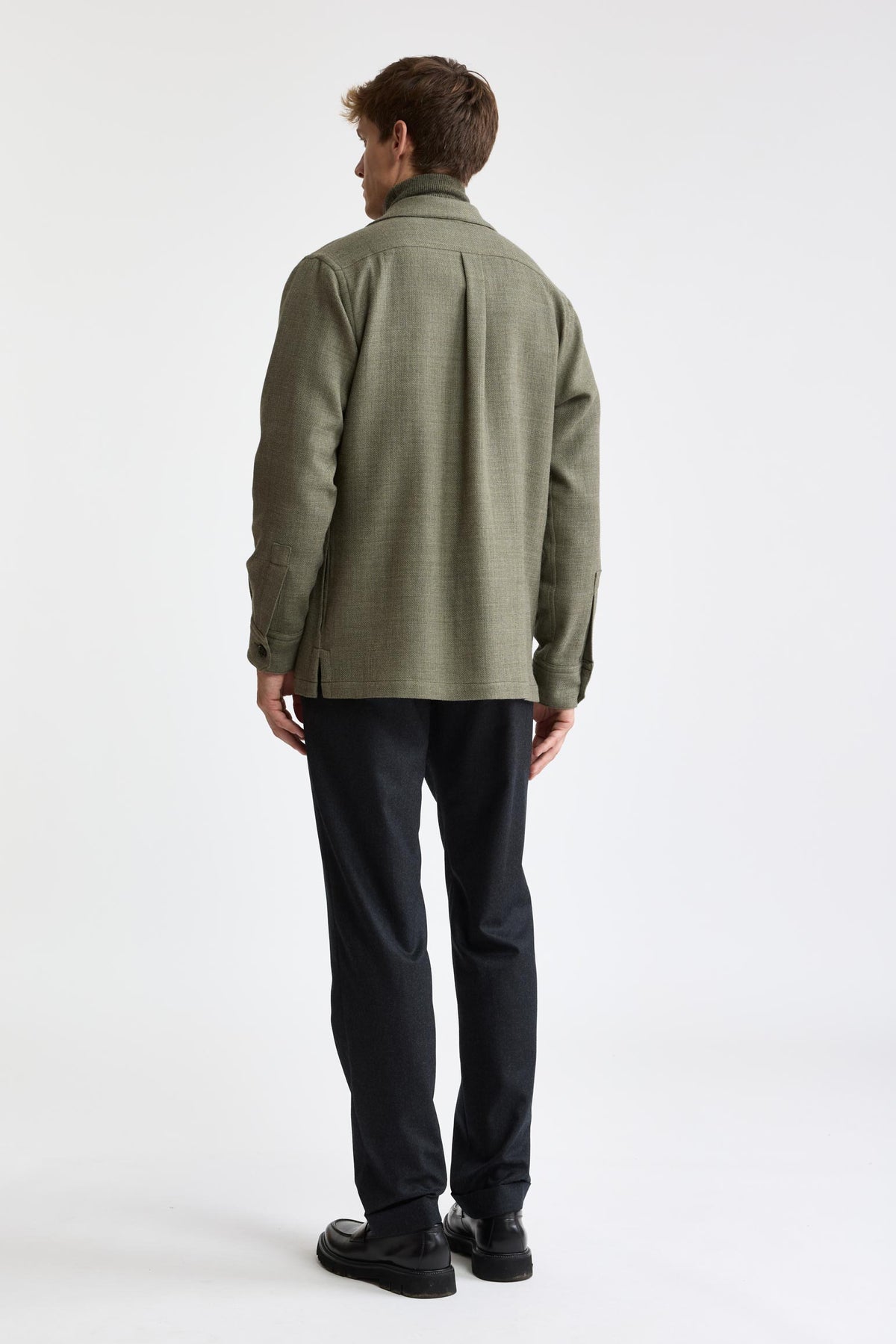 Lichtgroen 100% wol Plymouth-overshirt Mistral