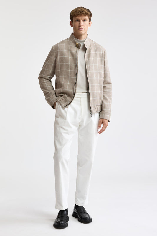 Blouson aviateur Warwick en laine et coton, beige clair, Mistral